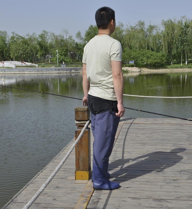 Vodotěsné kožené brodící kalhoty s botami pro rybaření a pěstování rýže