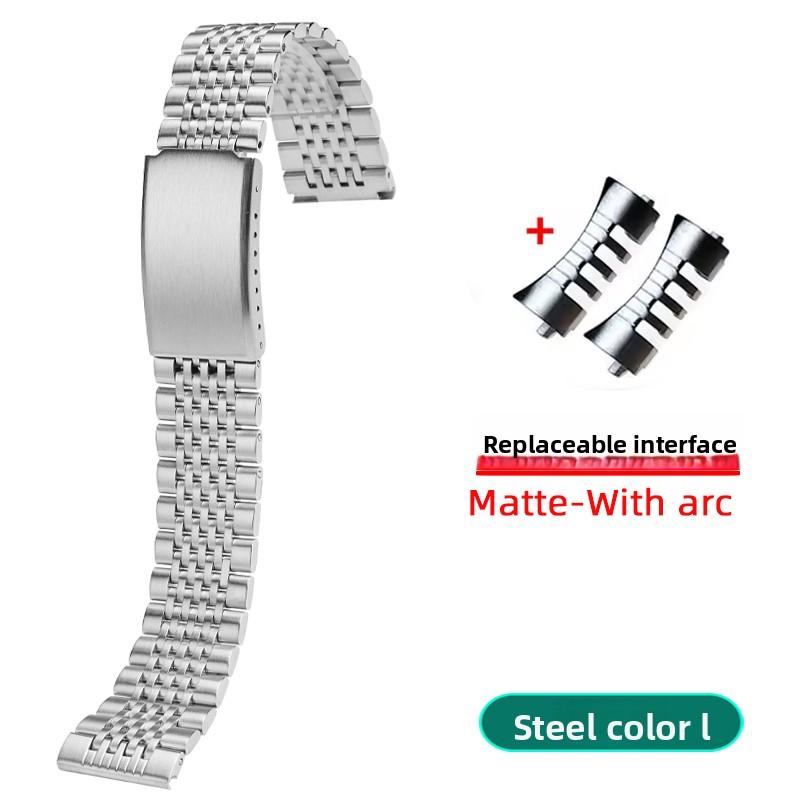 

For any brand Curved End 20mm 22mm watch band Metal Polished Matte Strap For Omega Seamaster Rolex Stainless steel Men Arc Band width 22mm