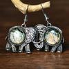 European and American Cute Elephant Shaped Pendant Earrings Retro Style Jewelry Accessories