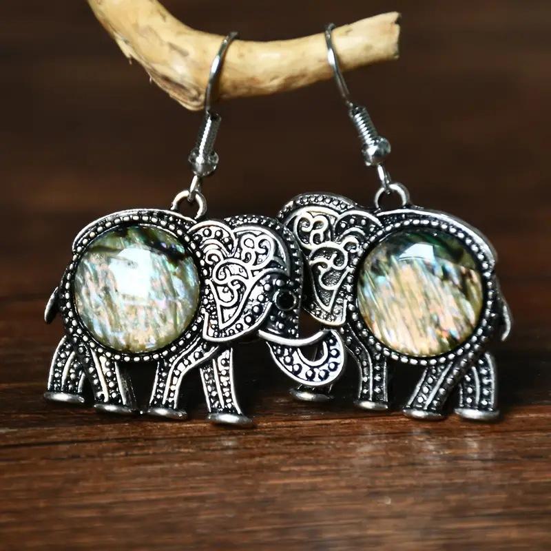 European and American Cute Elephant Shaped Pendant Earrings Retro Style Jewelry Accessories