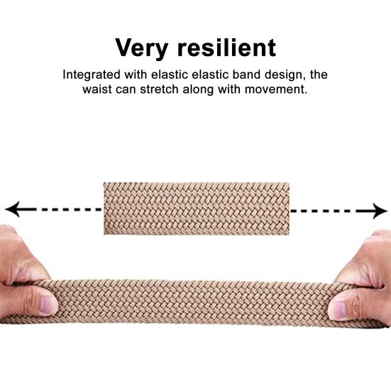 Men Casual Belt Canvas Woven Braided Web Belt Stretch Waist Casual Outdoor Work