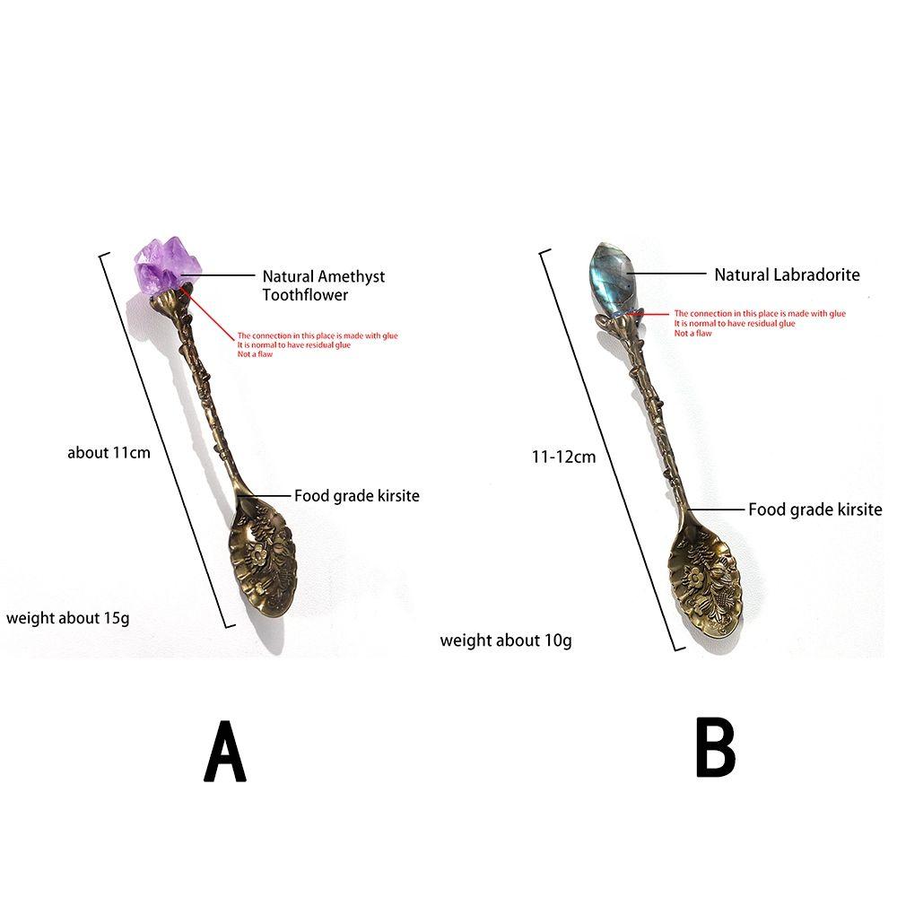 Natural Amethyst Dessert Tool Stirring Scoop Tableware Coffee Spoon Tea Spoon Kitchen Supplies