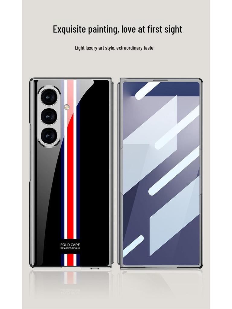 Heart of the World: Electroplated Samsung Z Fold7 Glass Case - Trendy, Simple Style Protective Cover