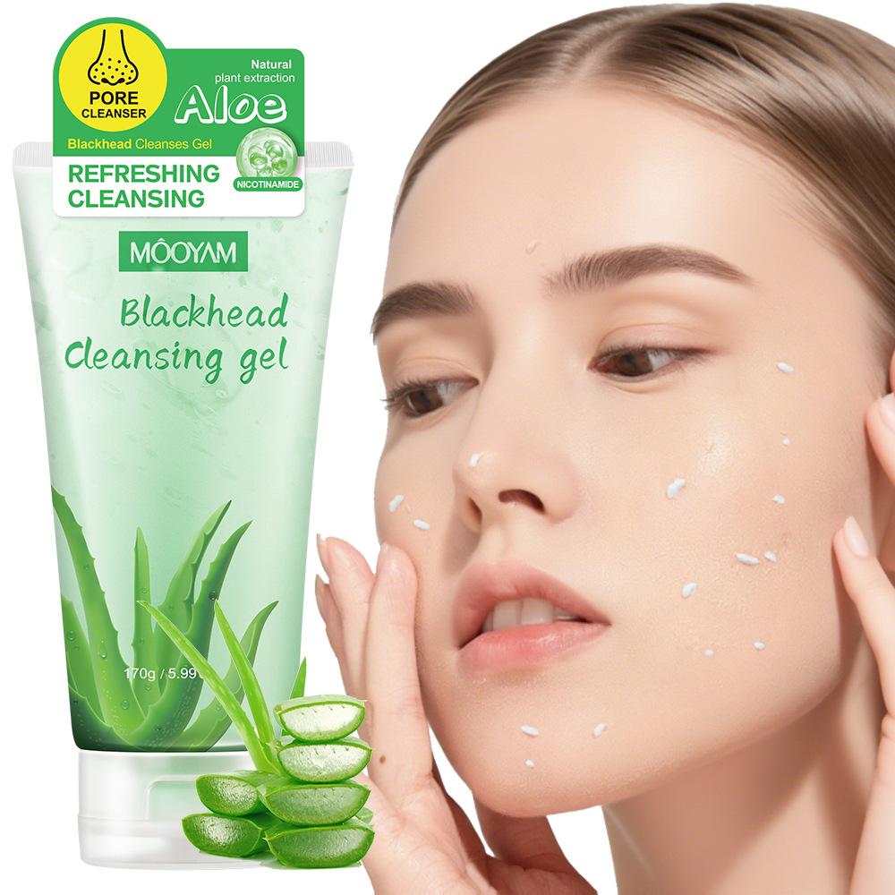 

Aloe Vera Exfoliating Gel, Facial Blackhead and Pore Cleansing Gel, gentle and soothing gel. 170g