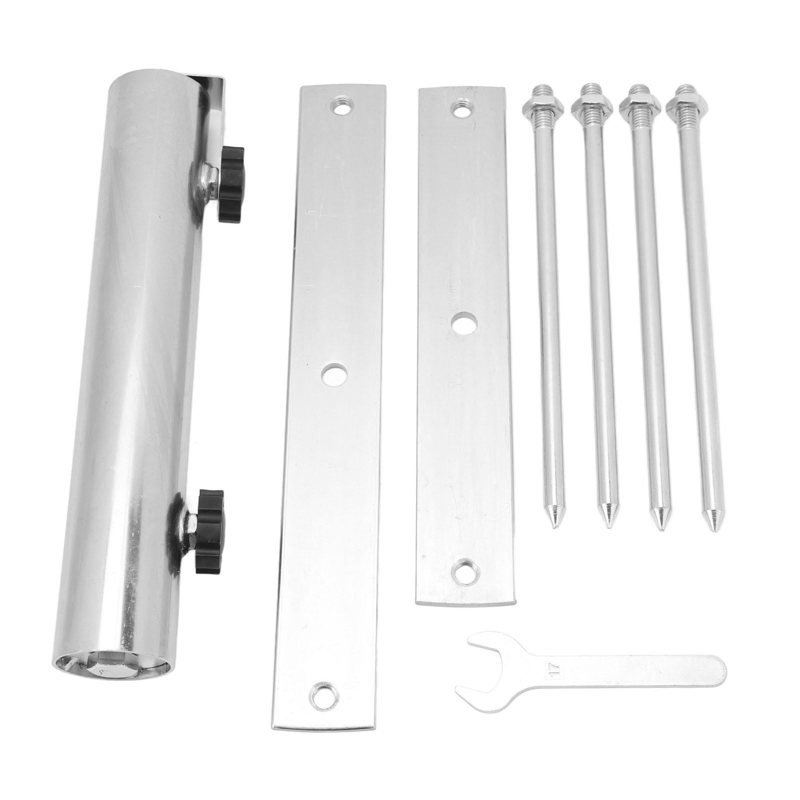 

Подставка для зонта на патио, регулируемая подставка для зонта из нержавеющей стали с 4 шипами для парка