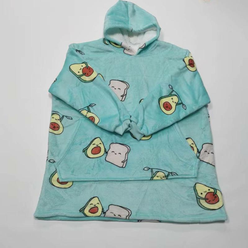 Unisex Hooded Fleece Blanket Pullover for Outdoor Warmth and Cold Protection