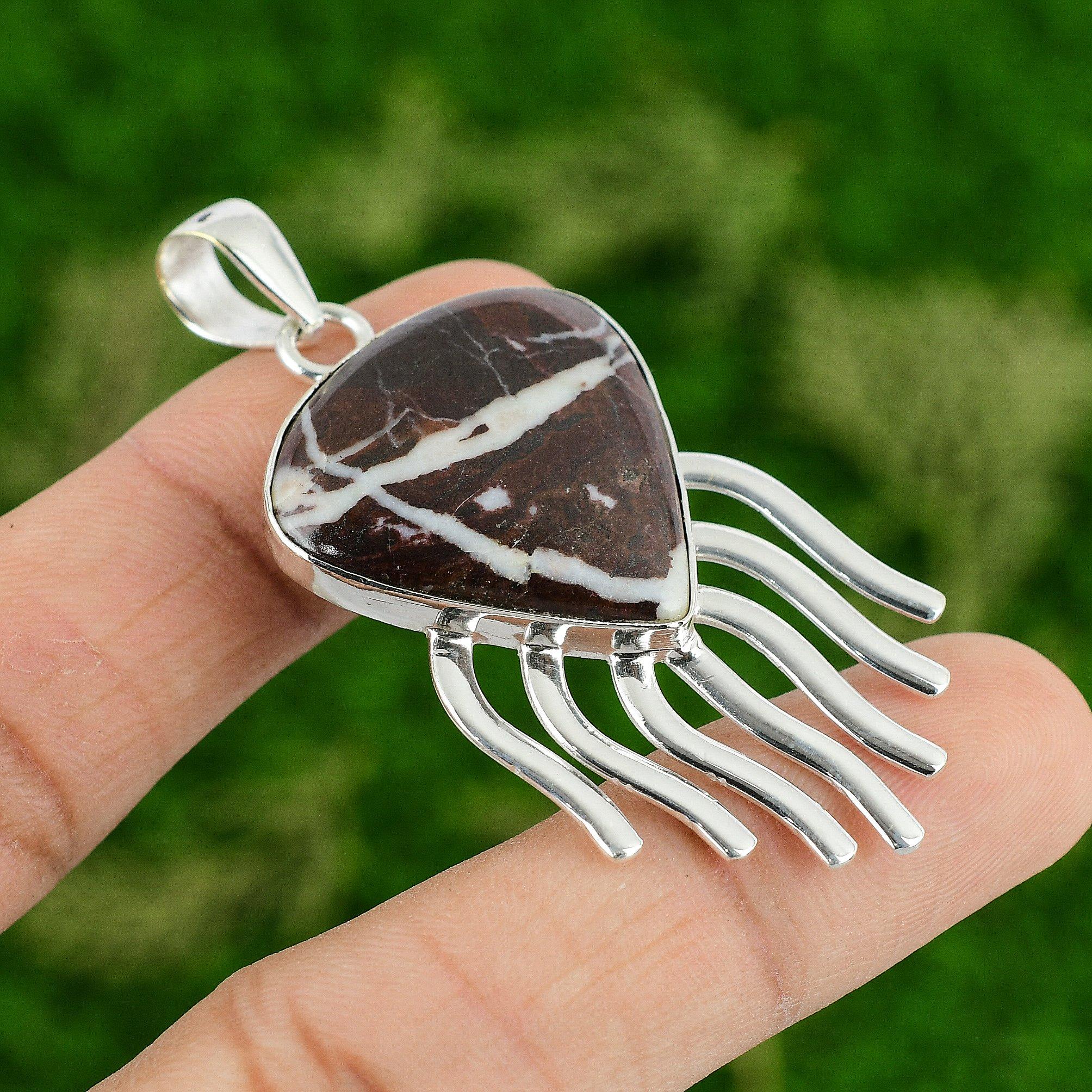 

Daughters Day Sale Coconut Jasper Gemstone 925 Silver Sister New Pendant Jewelry