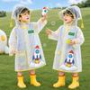 EVA Children Rain Poncho Transparent Student Rainwear Cute Rain Coat Jacket  Outdoor Use