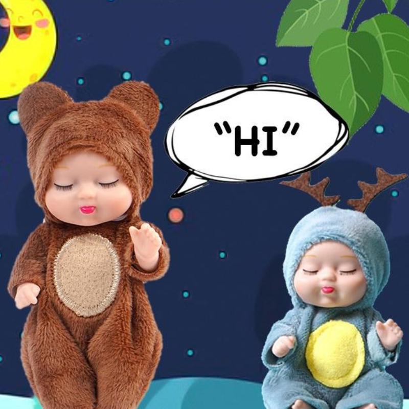 Mini Sleeping Baby Doll Full Body Silicone Bath Doll Lifelike Baby Girl Doll