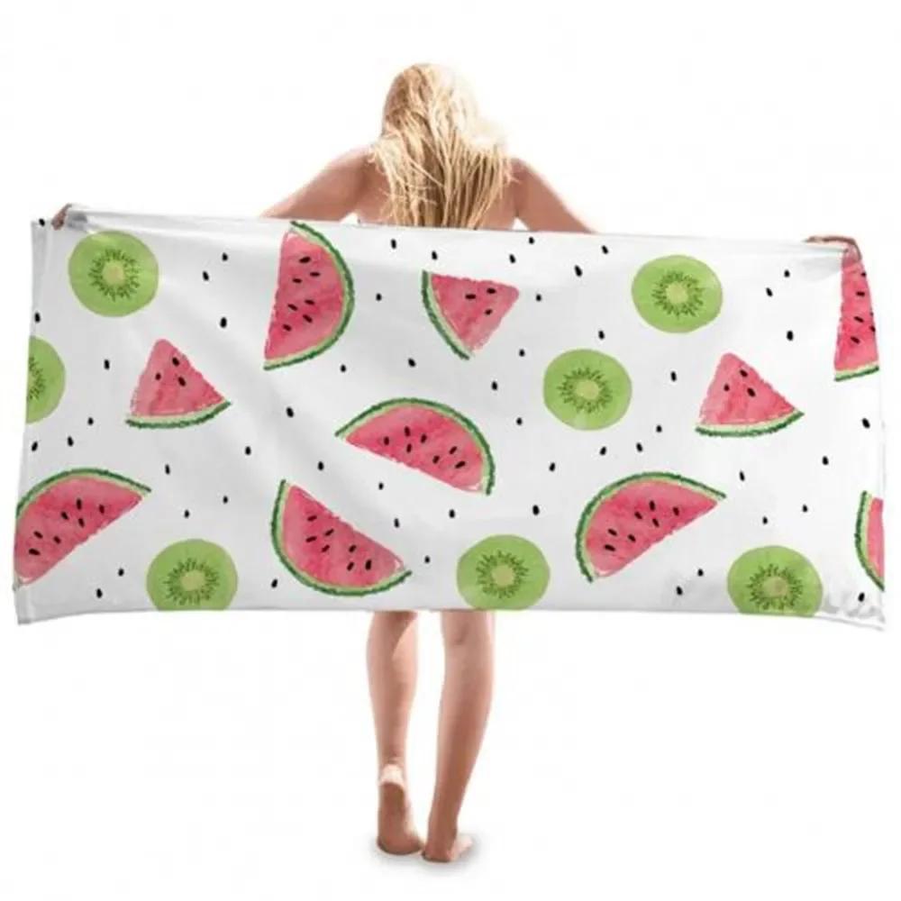 Watermelon Beach Towel Quick Dry Water Absorbing Pattern Sand Free Portable Washcloth Yoga Mat For Beach Travel Camping Women