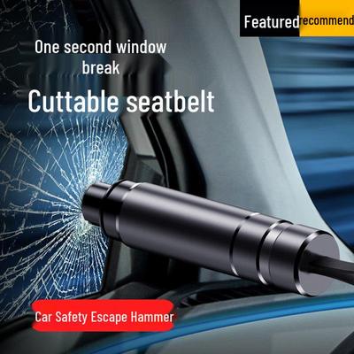 Aluminum Alloy Emergency Car Safety Hammer - Multifunctional Tungsten Steel Window Breaker