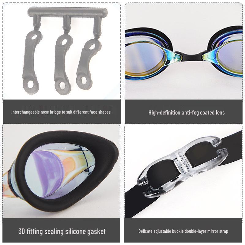 HD Anti-Fog Silicone Swim Goggles for Men and Women: Professional Racing & Training