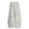 Embroidery Puppy Baggy Barrel Sweatpants Casual  Elastic Drawstring Unisex Wide Leg Pants Trouser