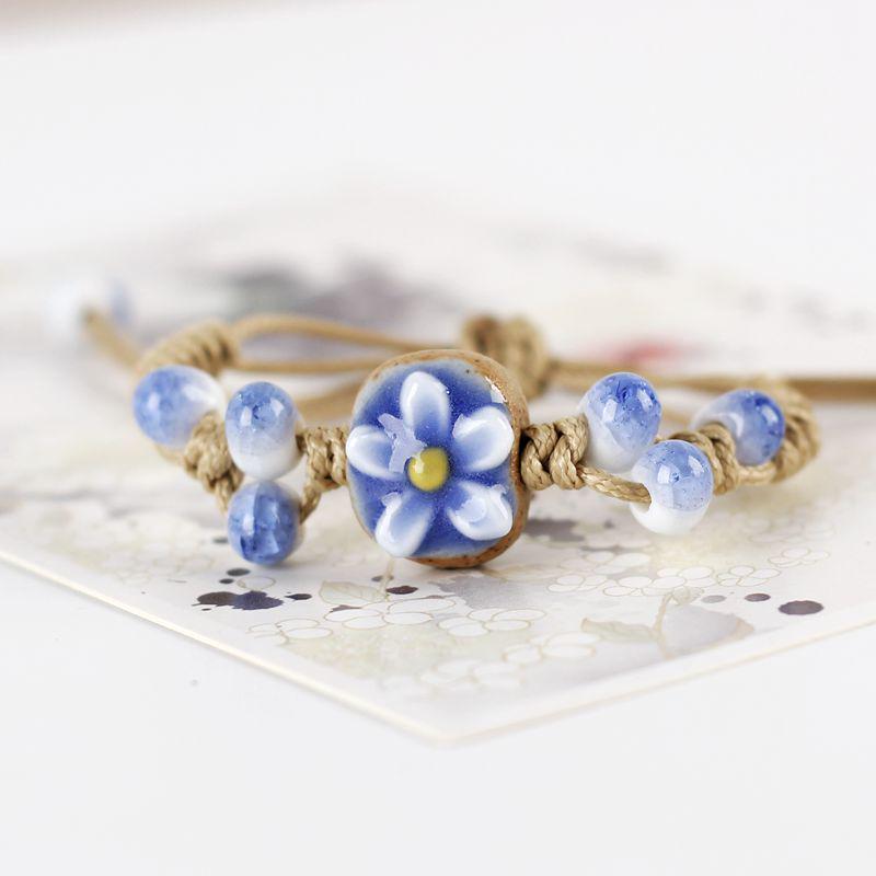 Broken Bridge Ceramic Floral Handmade Bracelet - Women's Fashion Jewelry