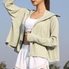 Veste à capuche de protection solaire pour femme, légère, manches longues, t-shirt solaire, fermeture éclair intégrale, veste athlétique avec poches pour la randonnée en extérieur