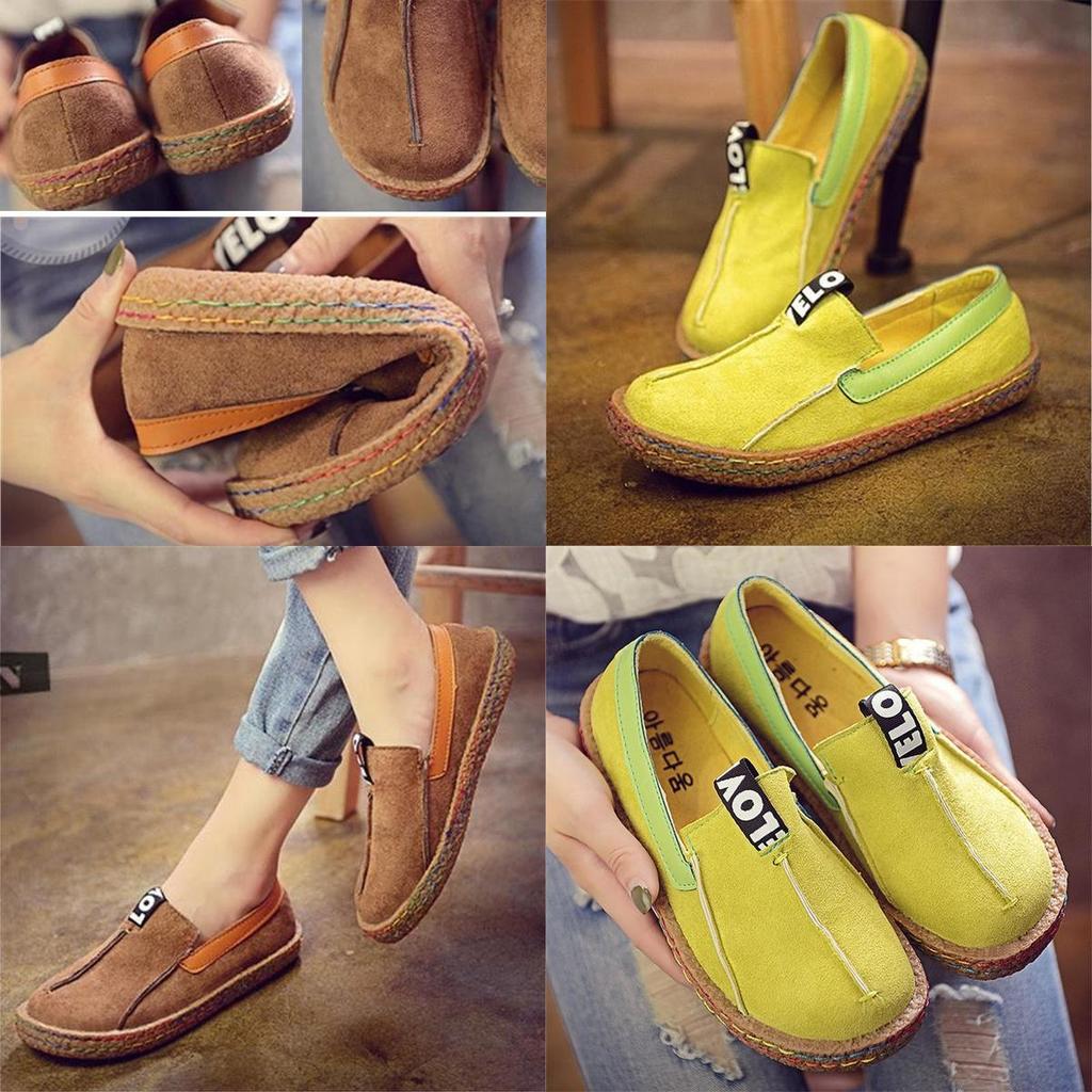 Suede Women Fashion Casual Flat Moccasin Comfy Loafer Shoes Big Size**