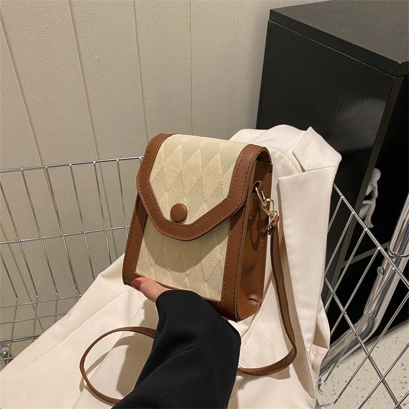 Handytasche für Frauen Umhängetasche Weibliche Mode eine Schulter Retro Kleine Quadratische Tasche Mini Handytasche Mini Umhängetasche
