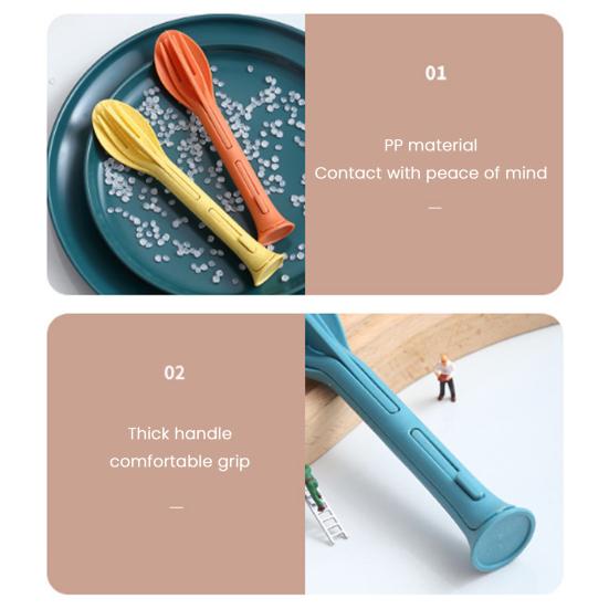 Yousheng 3-In-1 Portable Cutlery Set with Fork Spoon Cutter Food Grade Reusable Outdoor Camping Picnic Hiking Travel Nesting Flatware Utensils Kit