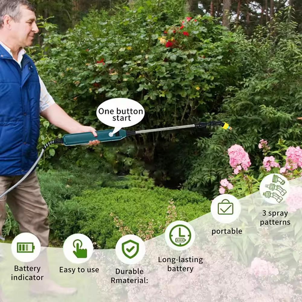 Electric Sprayer Wand Rechargeable 2400mAh Garden Sprayer Wand with Battery Indicator Irrigation Tool for Lawn and Garden