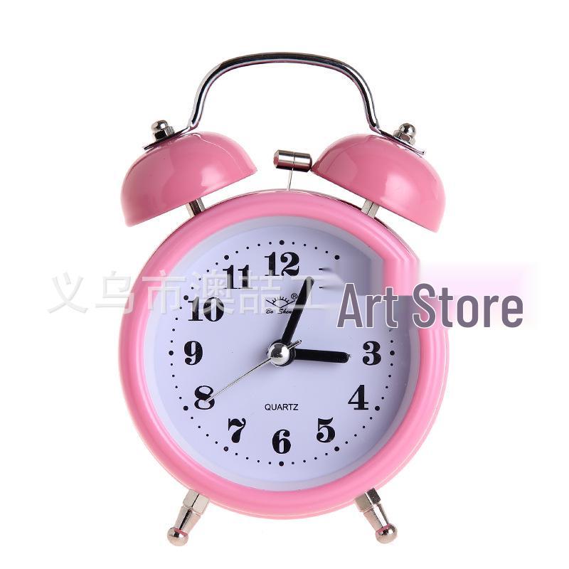 Luminous Silent 3-Inch Metal Bell Alarm Clock with Light - Creative Gift for Students