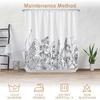 Botanical Stall Shower Curtain, Black and White Plant Herb Flower Floral Small Dorm Bathroom Curtain, Natural Modern Plants Narrow Shower Curtain Set