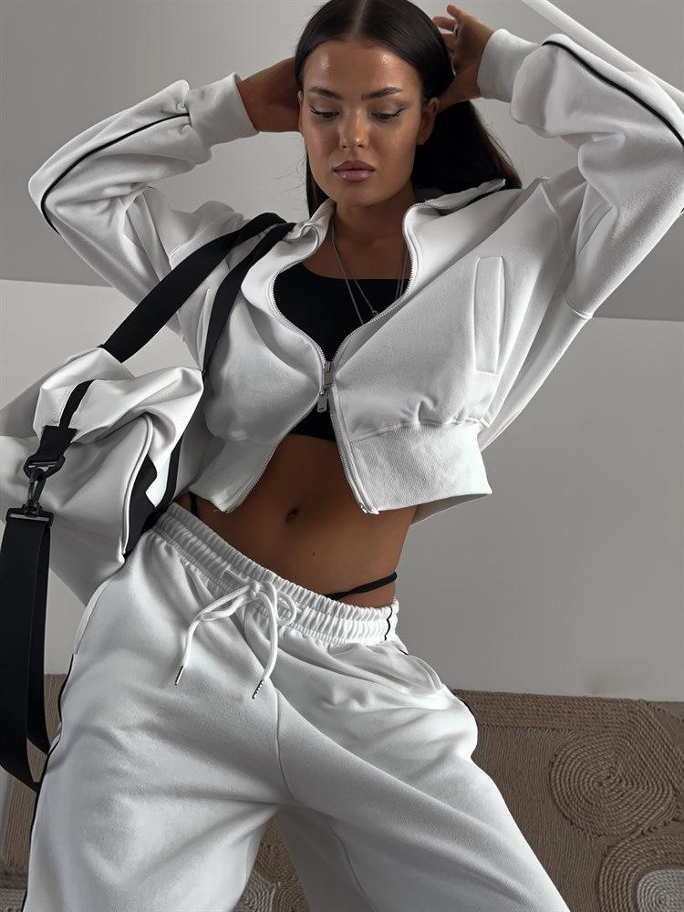 Women's Casual 2 Piece Outfits Zip Up Hoodie Sweatshirt and Drawstring Jogger Pants Set