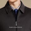 Antonio Men's Detachable Goose Down Lined Cashmere Wool Blend Business Jacket