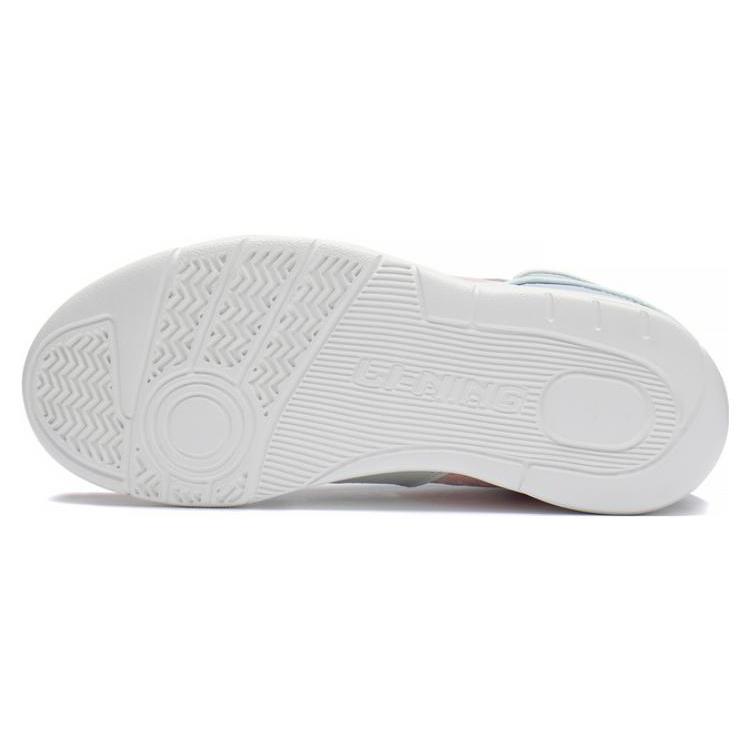 Li Ning Retro 90 Cushioning Slip Resistant High top Casual Shoes Women's Blue Pink ABCS098-3