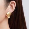 Trend Square Pleated Stainless Steel Earrings Women's Light Luxury High-end 18K Geometric Earrings