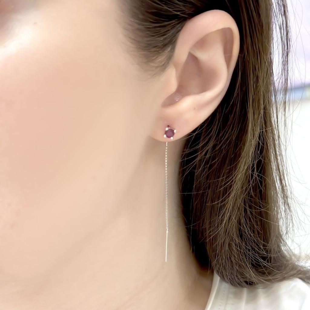 Orecchini in argento con rubino naturale 0,843 ct (2167501)