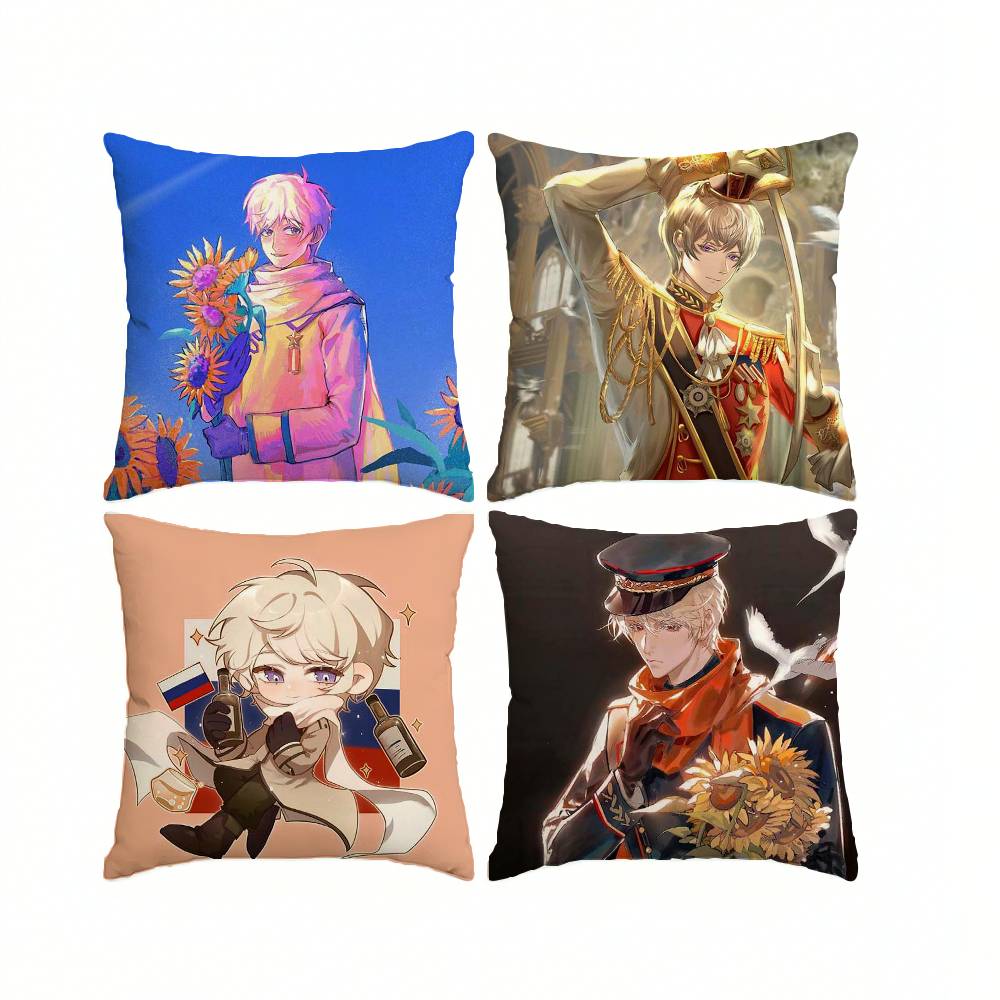 H-Hetalia W-World Stars I-Ivan Braginsky Square Double-Sided printed Pillow Case Bedroom Bedside Pillow Sofa Cushion Cover