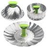Folding Design Folding Food Steamer Stainless Steel Mesh Steamer Rack  Cooking Cookware