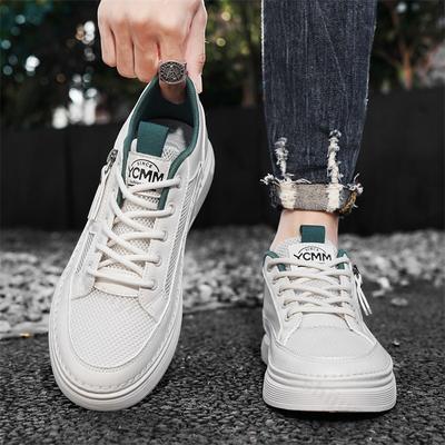 Mode Herrenschuhe Sommer Weiße Schuhe 2025 Modetrend Mesh Atmungsaktiv Outdoor Sport Freizeit Flache Schuhe Bequeme Schnür-Sneakers