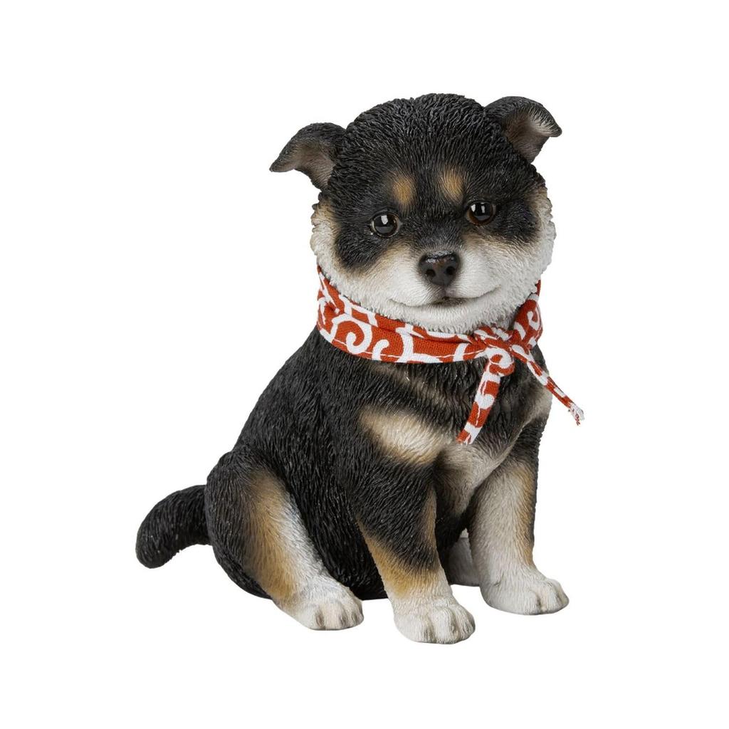 Ubia Sitting Small Black Shiba Inu x x 14 Doll Figurine Ornament Animal Garden Decoration Dog (12 9.5 cm) H24089-1