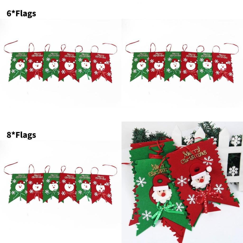 Christmas Celebration Santa Claus Pattern Banner Set With Nonwoven Fabric For Festive Wall Decor