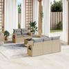 Vidaxl 6-Cz. Gartenmöbel-Set mit Kissen, Beige, Polyrattan