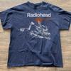 Radiohead Kid A's Album Tour Concerto Magliette Blu Scuro Rare Uomo Donna Streetwear Oversize Y2k Casual Morbide Larghe Manica Corta Abbigliamento Femminile Maschile
