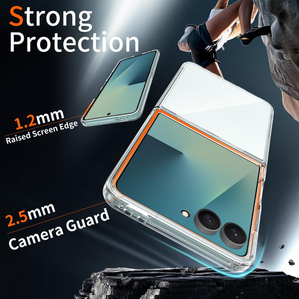 Samsung Z FIip7 transparent phone case folds up and down FIip6 anti-drop 2-in-1 Folding 7 protective case