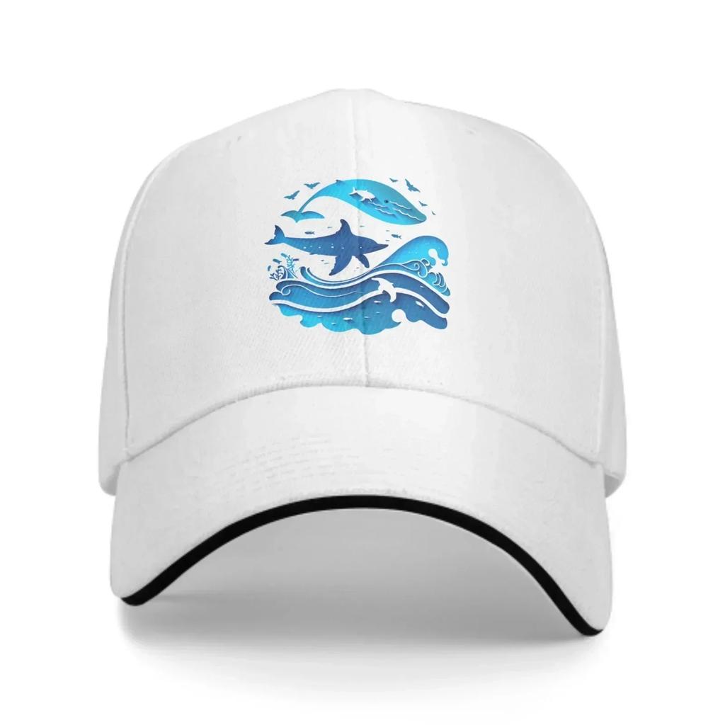 Blue Ocean Whale New Summer Fashion Duck Tongue Cap Men's And Women's Adjustable Caps Outdoor Travel Leisure Baseball Hat