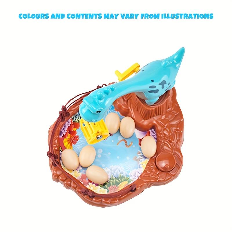 Colorful Dinosaur Egg Catching Game Manual Claw Machine for Enhanced Hand Eye Coordination, Durable Plastic, Includes 6 Eggs, Dinosaur Toys