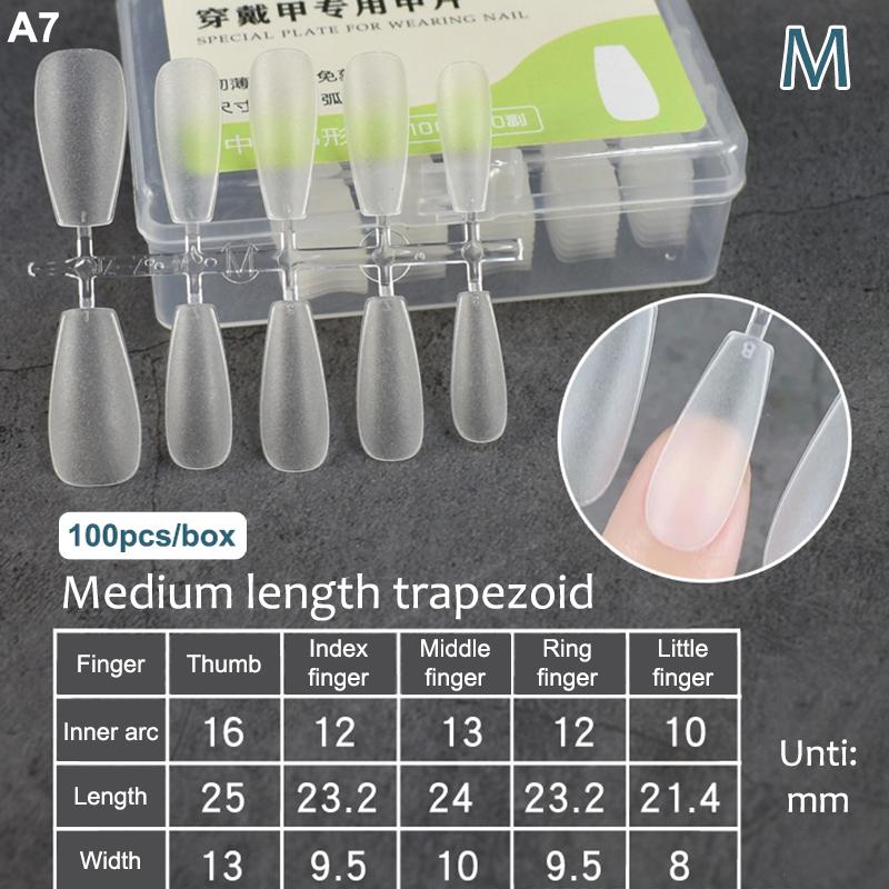 100Pcs/Box Fake Nail Tips Full Cover Coffin Press On Nail Extension Clear Soft Gel Tips False Nail Design Manicure Tools