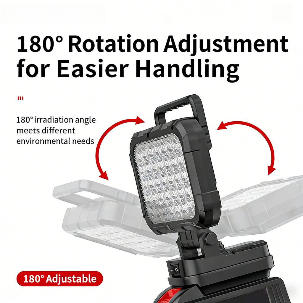 Durability USB Rechargeable LED Work Light With PowerBank Capability Adjustable Illumination For Various Night Activities