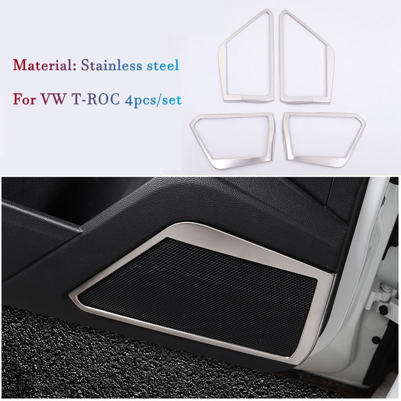 Stainless steel Inside Door Handle Bowl Cover Trim Frame Decoration For Volkswagen T-Roc TROC 2017-2022 Inner Car Accessories