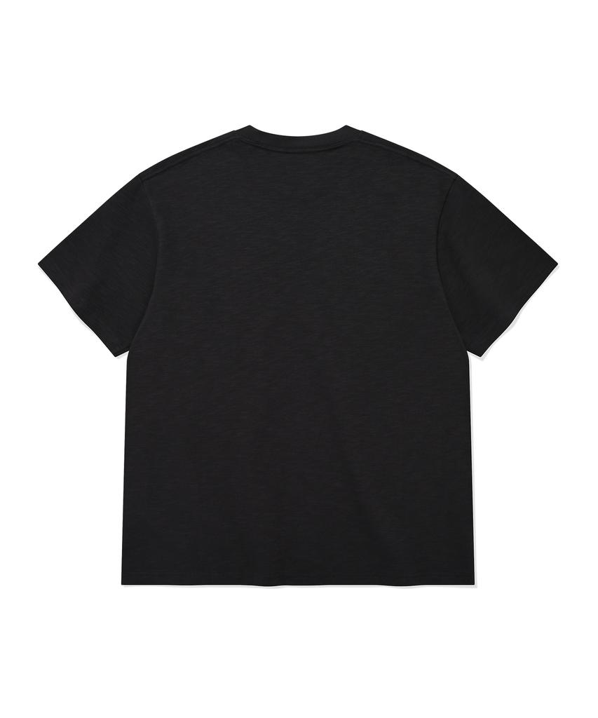 COVERNAT Slub Crack C Logo T-Shirt Charcoal