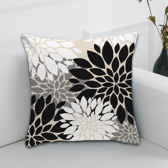 2 Pcs Throw Pillowcase Dahlia Printing Square Cushion Sham Diner Restaurant Hotel Bedroom Office Pillow Cover Machine Washable Zipper Pillowcases