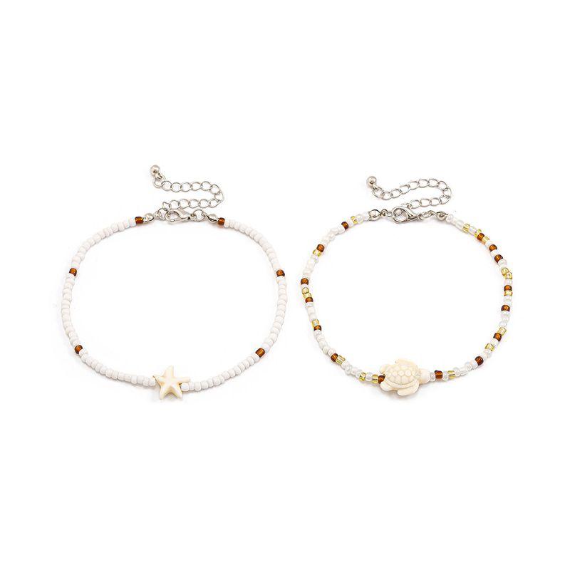 

Set of Starfish and Turtle Seed Bead Anklets, European and American Winter Style, Trendy Internet Celebrity Ins Beach Travel Photography Accessories Starfish & Turtle Design
