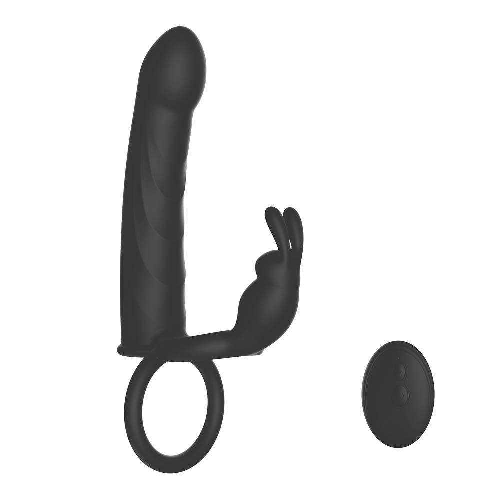 Strap On Penis Butt Plug Anal Sex Toys with Vibrating Cock Ring Vibrating Penis Sleeve Male Dildo Vibrators Clitoral Adult Toy