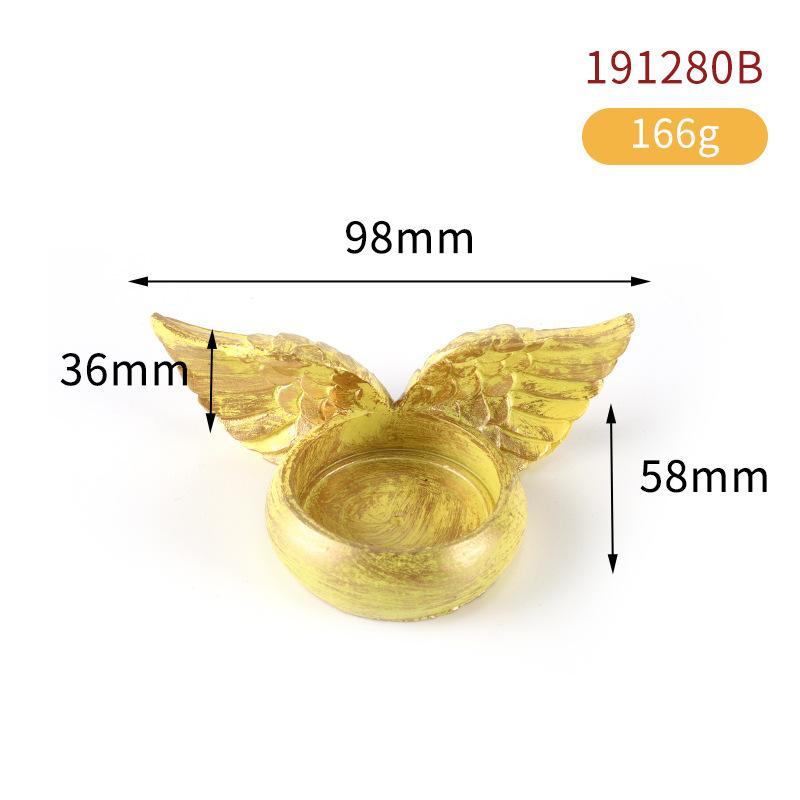 Retro Angel Wing Resin Candle Cup, Classic Home Decoration, Ornament for Wedding Party & Present
