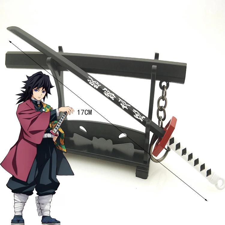 17cm Mini Demon Slayer Katana Anime Kimetsu No Yaiba Tanjirou Shinobu Sword Real Japanese Katana Metal Samurai Sabre Toy Gift