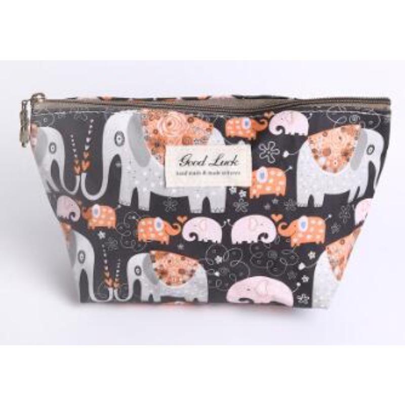 Bedruckte Reise-Kosmetiktasche, klein, koreanisch, tragbar, großes Fassungsvermögen, Kosmetiktasche, Clutch, Kosmetiktasche
